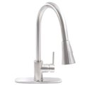 Novatto Dual Action Single Lever Pull-down Kitchen Faucet in Brushed Nickel NKF-H14BN-D